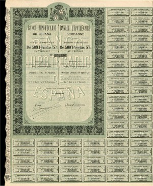 Banco Hipotecario De Espana - 500 Pesetas